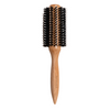 NATULIQUE Professional Wood Round Brush with natural bristles for smooth, shiny hair styling.