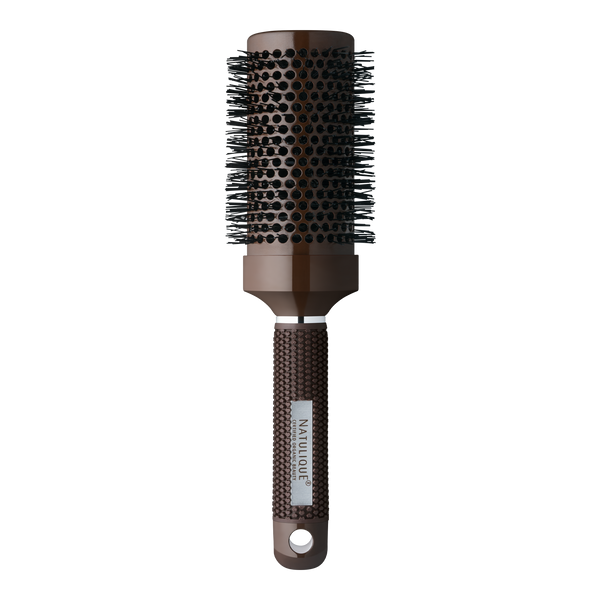 NATULIQUE Professional Ceramic Round Brush with vented barrel and ergonomic handle for smooth styling.