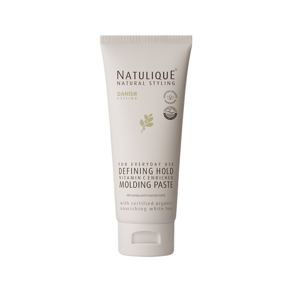 NATULIQUE Organic Defining Hold Molding Paste tube, 98% organic, sustainable professional quality styling product.