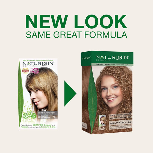 NATURIGIN MEDIUM BLONDE 7.0| AMMONIA-FREE NATURAL HAIR COLOUR