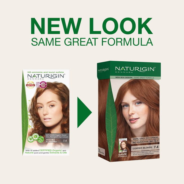NATURIGIN MEDIUM BLONDE RED 7.4| AMMONIA-FREE NATURAL HAIR COLOUR