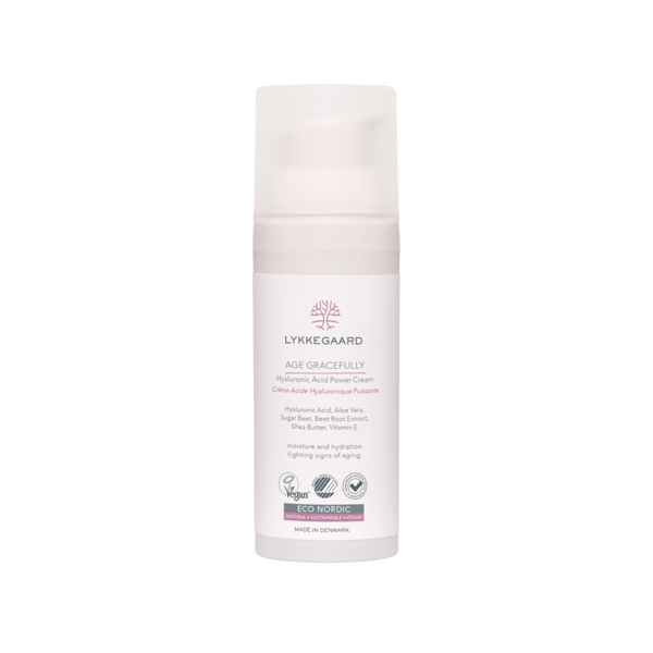 LYKKEGAARD Age Gracefully Hyaluronic Acid Power Cream for deep hydration and anti-aging benefits