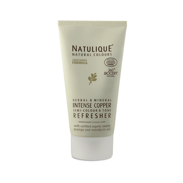 NATULIQUE Organic Copper Refresher tube for vibrant, natural copper hair revitalization and hydration.