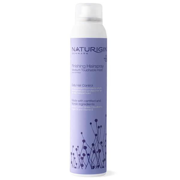NATURIGIN Medium Hold Finishing Hairspray, lightweight formula for flexible, long-lasting hold and organic nourishment.