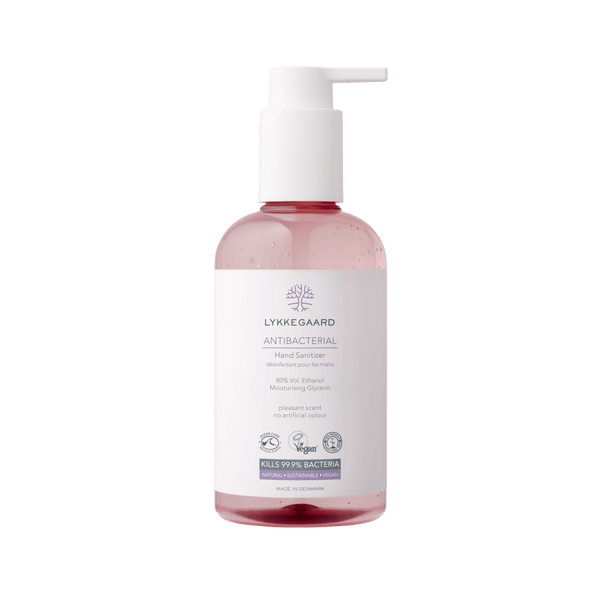 LYKKEGAARD Antibacterial Hand Sanitizer bottle with pump, kills 99.9% bacteria, moisturizing and pleasant scent.
