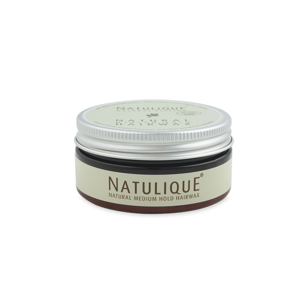 NATULIQUE Organic Medium Hold Hair Wax jar for natural styling, 98% organic and professional quality.